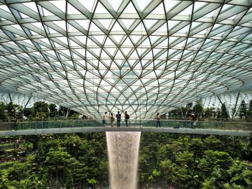 The Rain Vortex at Jewel Changi Airport in Singapore